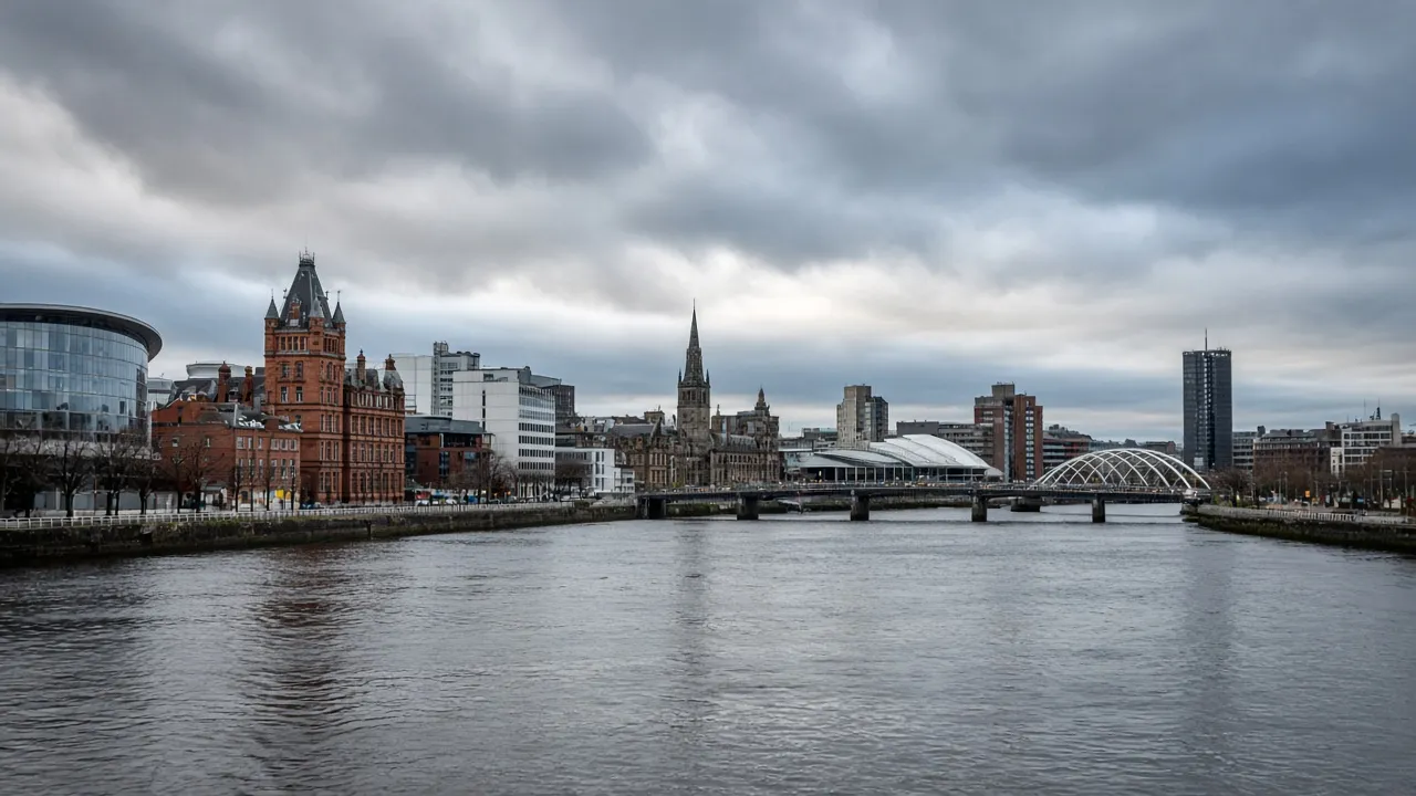 River Clyde with Glasgow, Scotland skyline